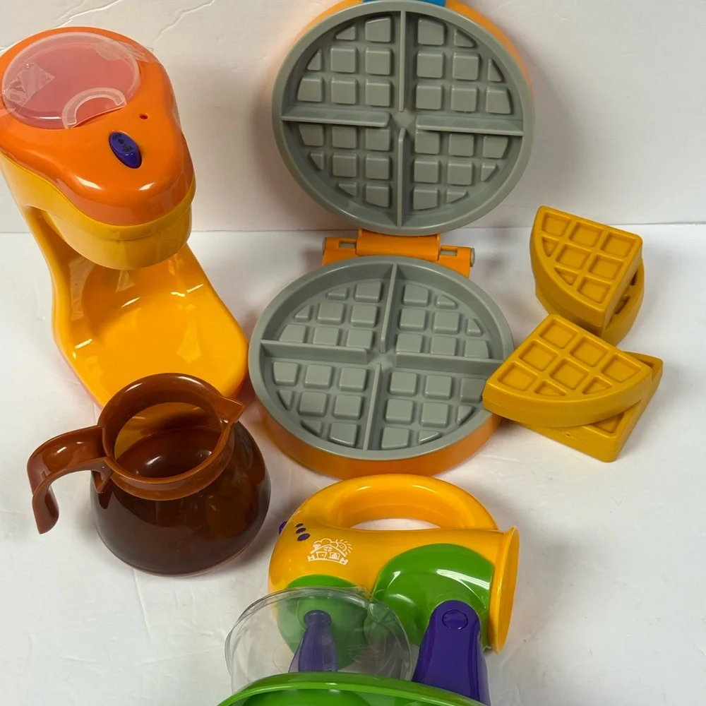Colorful Breakfast Toy Set with Waffle Maker and Coffee Pot - Picture 9 of 11